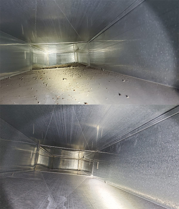 duct before and after cleaning